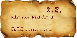 Kántor Richárd névjegykártya